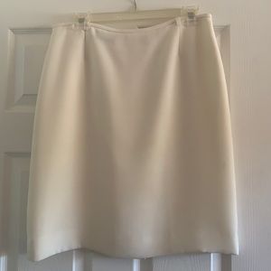 Off white knee length pencil skirt